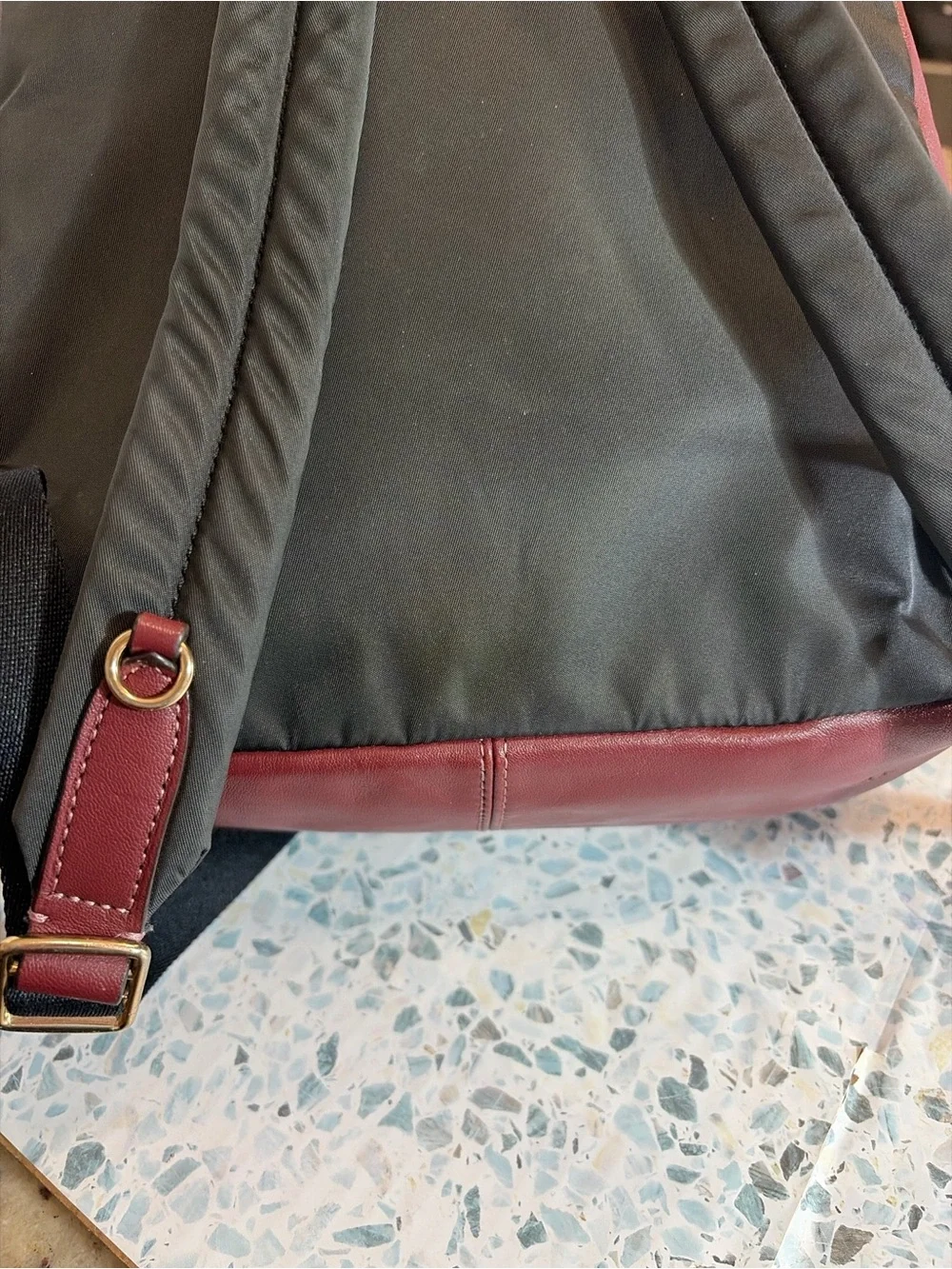 Coach F38049 Prairie Floral Signature Canvas Backpack Burgundy Leather - Picture 13 of 13